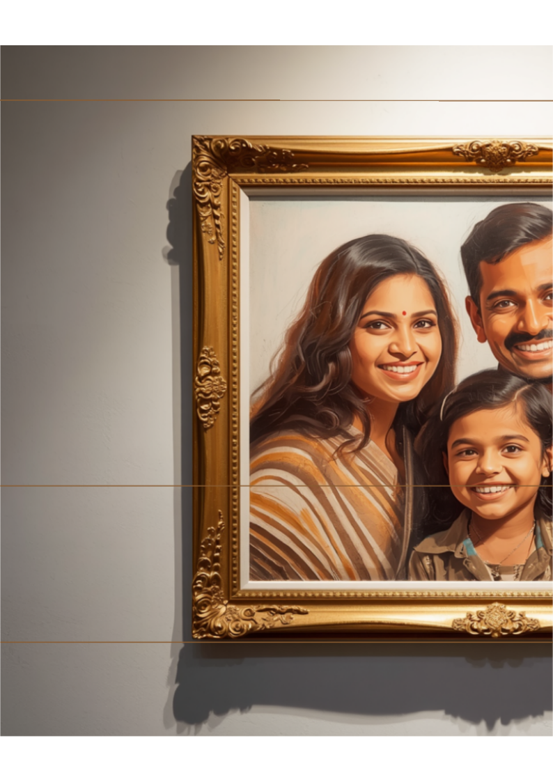 Oil Painting Portrait - Tamil Family